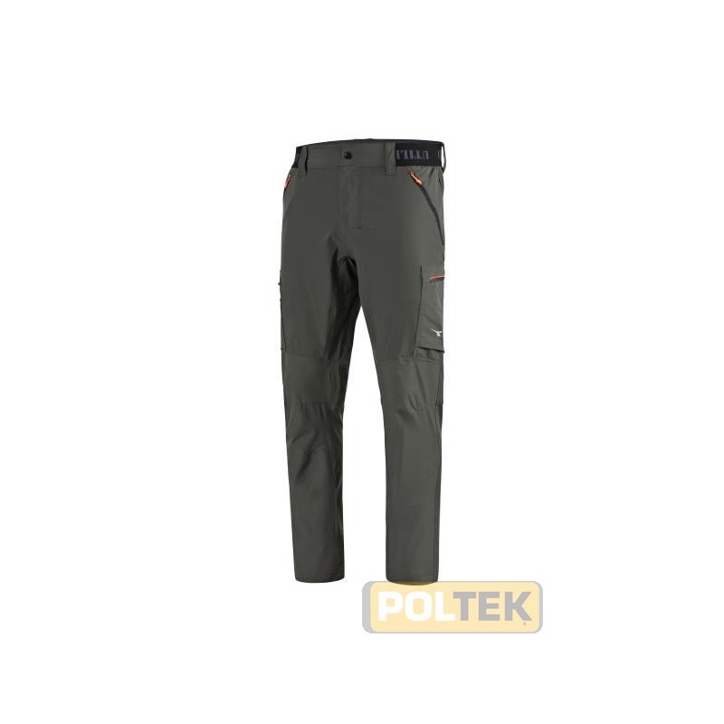 Pantalone in nylon stretch con elastico in vita e personalizzazione Utility. Tassello sul cavallo e gamba ergonomica per favorir