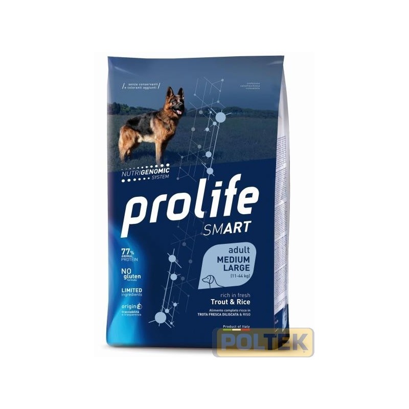 PROLIFE DOG SMART ADULT M/LARGE TROTA E RISO 2,5 kg