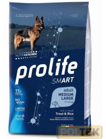 PROLIFE DOG SMART ADULT M/LARGE TROTA e RISO 12 KG
