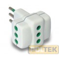ADATTATORE byFME TRIPLO 2P+T 16A