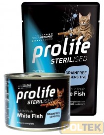 PROLIFE GATTO BUSTA 85g STERILISED GRAIN FREE PESCE BIANCO