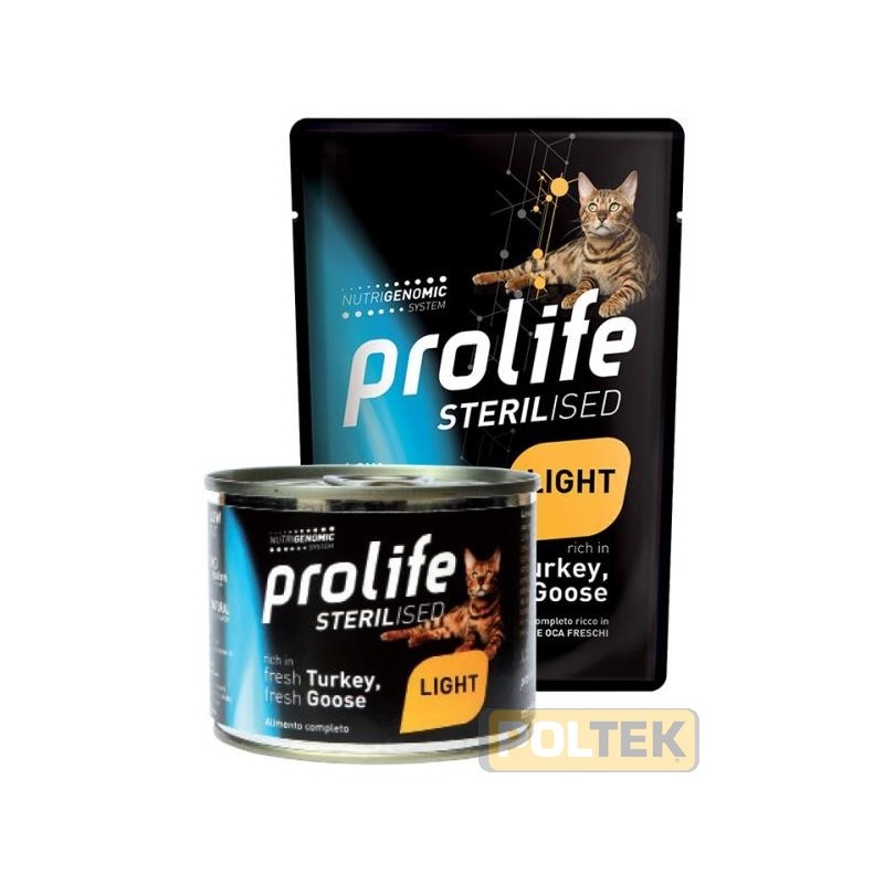 PROLIFE GATTO BUSTA 85g STERILISED GRAIN FREE TACCHINO E OCA