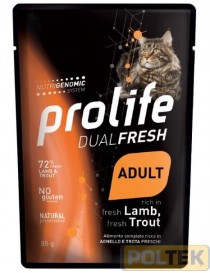 PROLIFE GATTO BUSTA 85g DUAL FRESH AGNELLO E TROTA