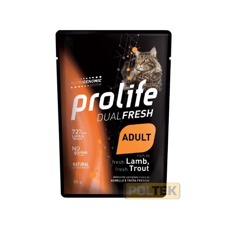 PROLIFE GATTO BUSTA 85g DUAL FRESH AGNELLO E TROTA