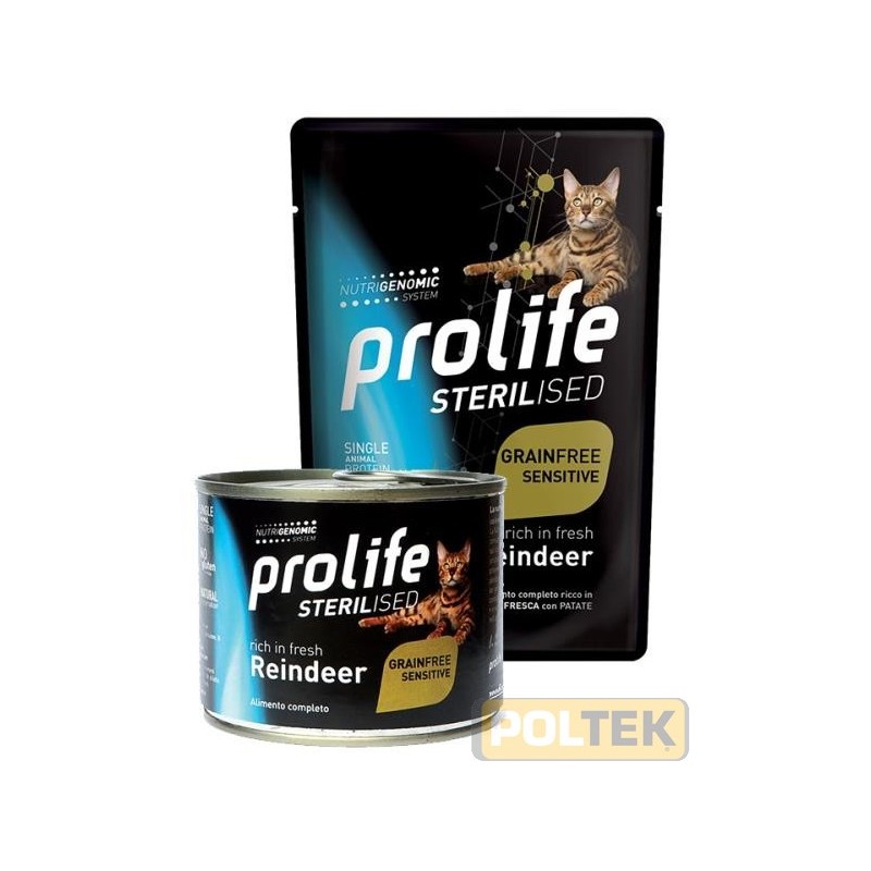 PROLIFE GATTO BUSTA 85g STERILISED GRAIN FREE RENNA E PATATE