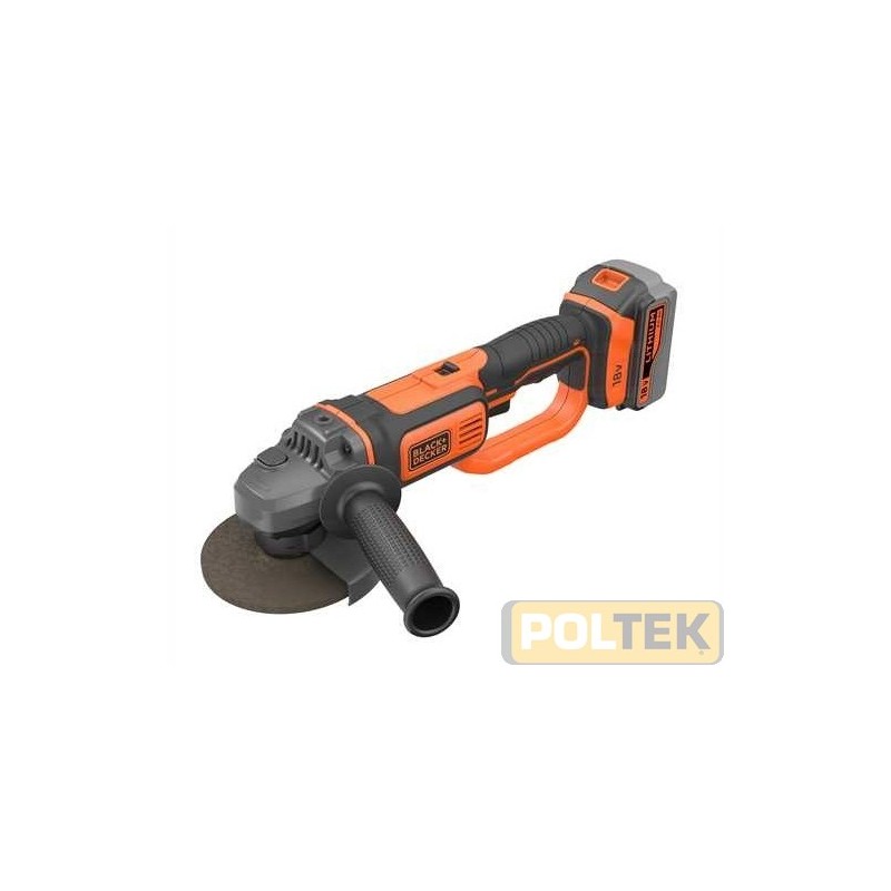 SMERIGLIATRICE a batteria 18V LITIO 4,0 Ah - Mola da 115/125mm - VELOCITA' 8.000 GIRI/min. 3 posizioni dell'impugnatura. In dota