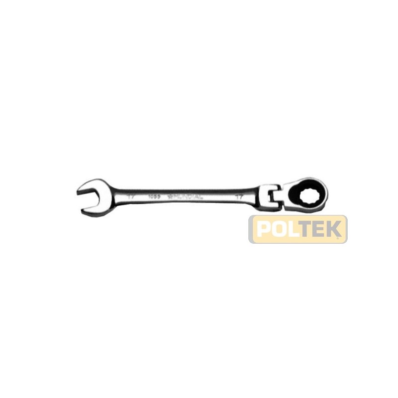 Chiave combinata da 72 denti in acciaio chrom-vanadium con finitura cromata teste lucide. Ripresa 5°.