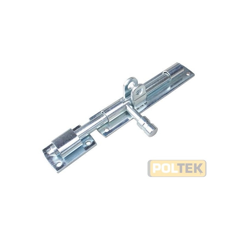 Catenaccio orizzontale in acciaio zincato con portalucchetto.