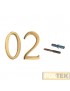 NUMERO CIVICO OTTONE "2" mm 100