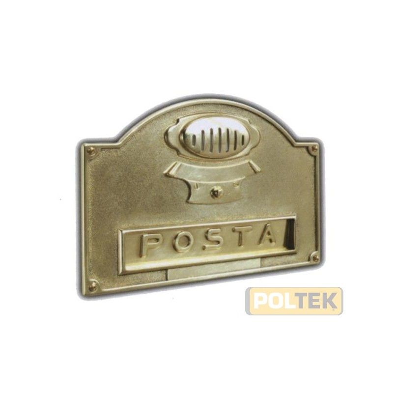 Placca buca lettere misure mm 340x245 per esterno da incasso a muro (misure foro 275x140 mm) con pulsante e citofono, realizzata