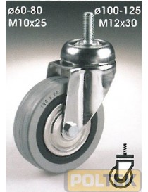 RUOTA CEBORA POLIMERO CON FILETTO M10 TBF mm 60 kg 60