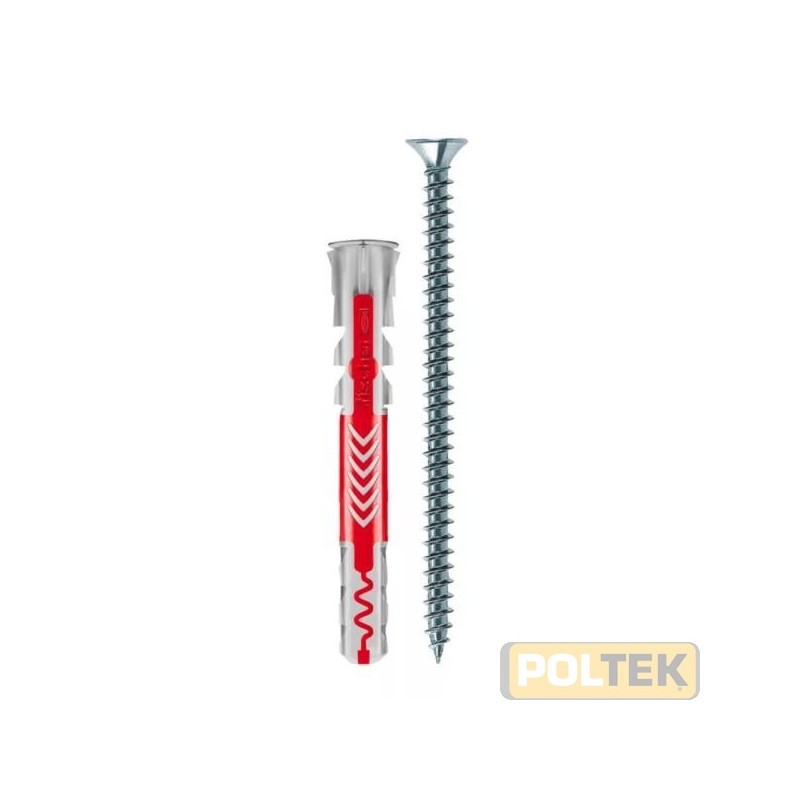 DuoPower S L è il tassello prolungato bimateriale comprensivo di vite a testa svasata piana. A seconda del materiale su cui vie