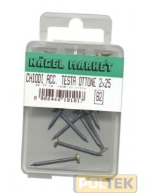 BUSTA CHIODI ACCIAIO C/TESTA OTTONE 2x20