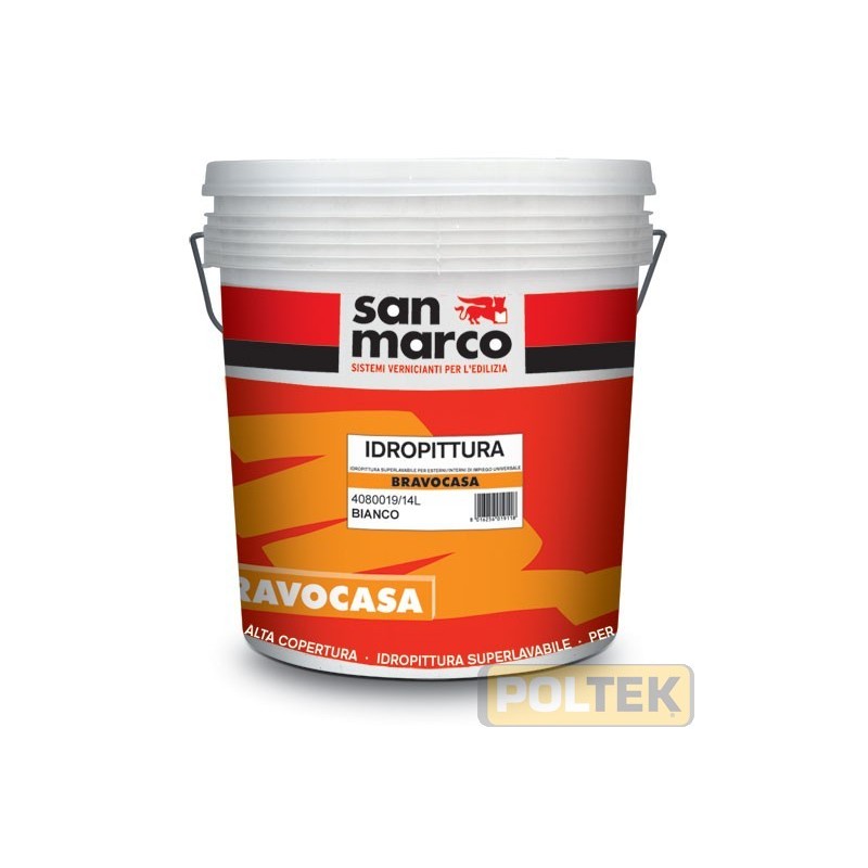 BRAVOCASA è un'idropittura superlavabile a base di resina vinilica in dispersione acquosa, dotata di elevata copertura e forte 