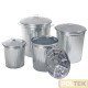Contenitore zincato con coperchio per rifiuti o altri usi. Pratico, leggero e inossidabile. Perfetto per esterno.
