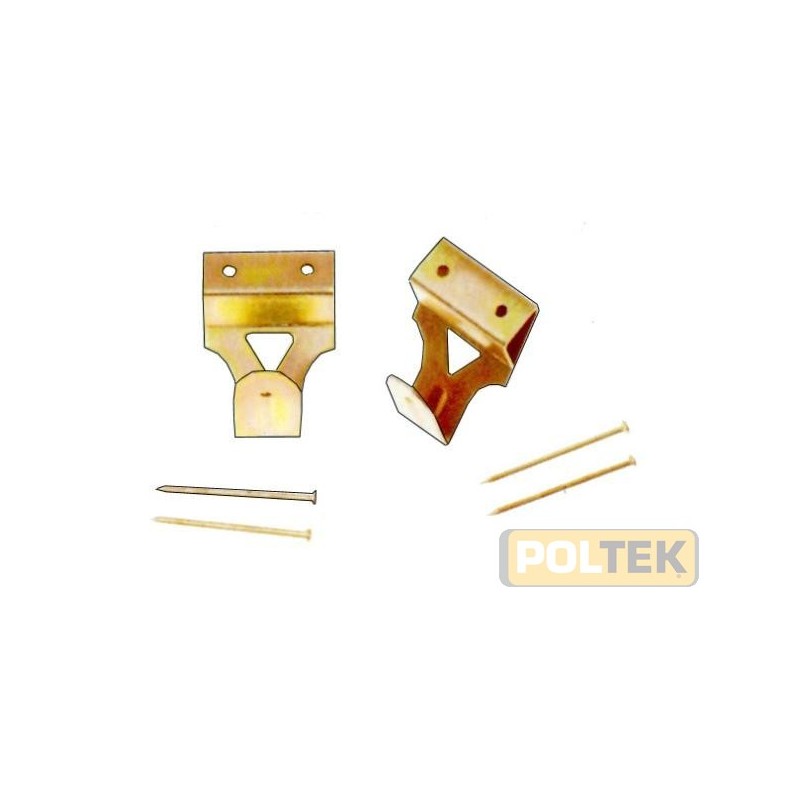 Gancio X in ferro ottonato con spillo a testa raggiata confezionato in scatole da pz. 10