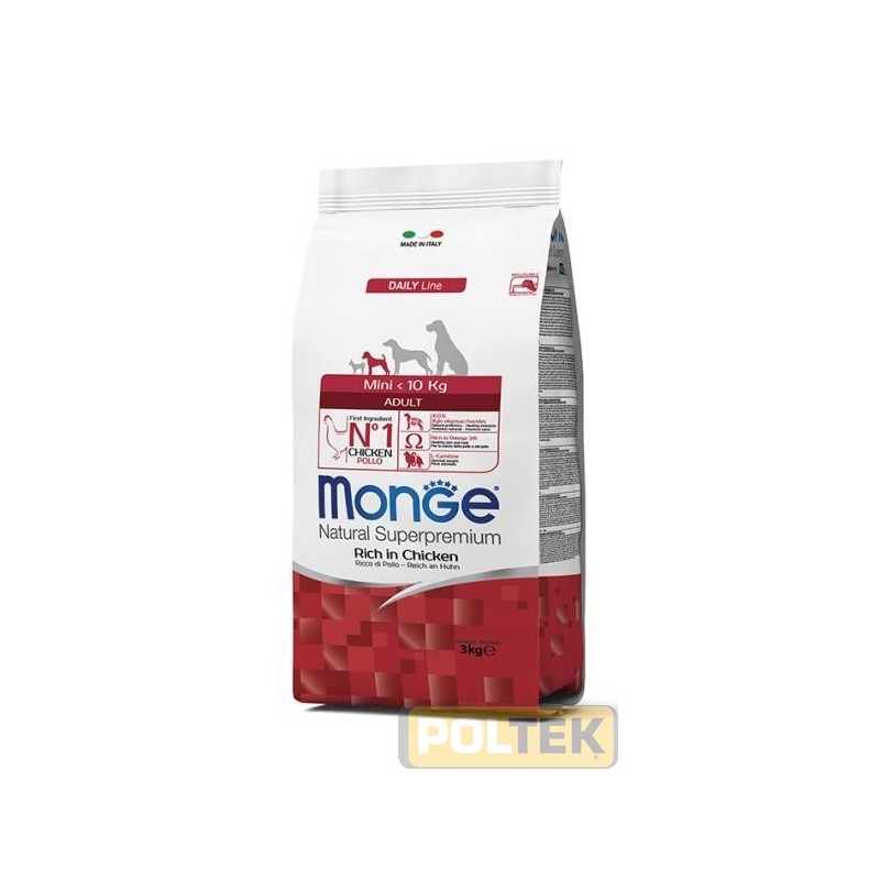 MONGE DOG MINI ADULT RICCO DI POLLO Kg.3
