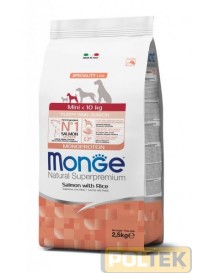 MONGE DOG MINI PUPPY/JUNIOR SALMONE/RISO KG 2,5