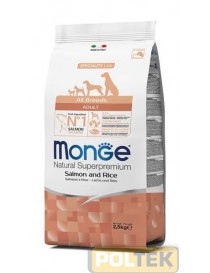 Le crocchette Monge Natural Superpremium Speciality Line Adult con Salmone e Riso sono un alimento completo e bilanciato per can