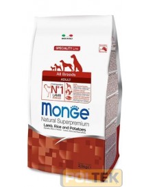 Le crocchette Monge Natural Superpremium Speciality Line Adult Con Agnello, Riso e Patate sono un alimento completo e bilanciato