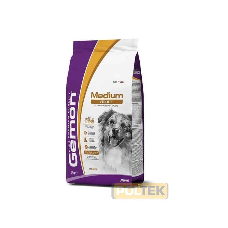 GEMON CANE MEDIUM ADULT POLLO RISO kg 15