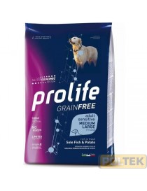 PROLIFE DOG GRAIN FREE SENSITIVE SOLE FISH&POTATO M/L 10 KG