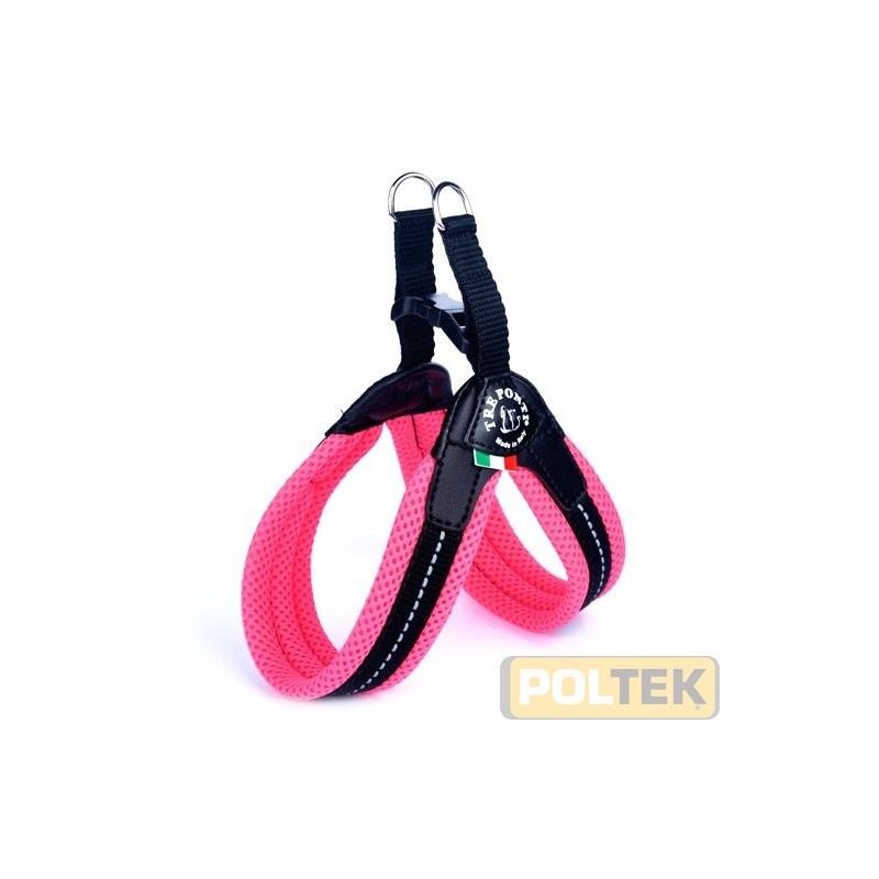 Pettorina adatta a cani, gatti e animali di piccola taglia che non tendono a tirare; il materiale in rete la rende morbida e leg