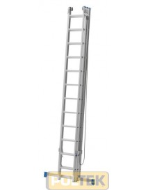 Scala sfilabile in tre tronchi. In alluminio elettrosaldato. Il dispositivo di sollevamento a corda permette di sol-levare il se