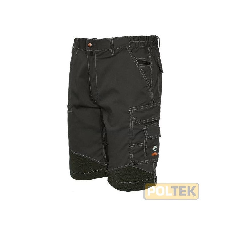 Bermuda tecnico con inserti in tessuto anti-abrasione, piping e tessuto elasticizzato; il prodotto consente contemporaneamente c