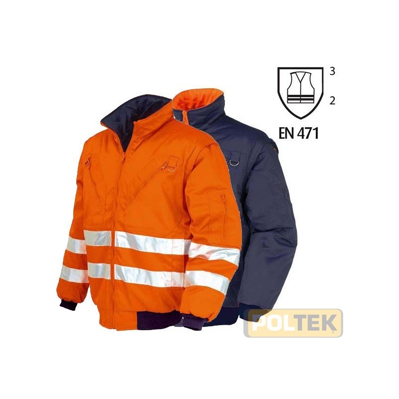 Pilot reversibile, assolve una duplice funzione come indumento da lavoro ad alta visibilità un lato, mentre l’altro lato si p