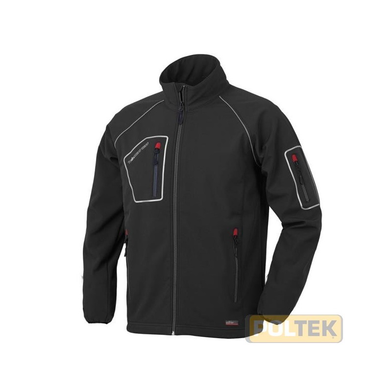 La giacca tecnica in softshell 04515N JUST, con membrana TPU impermeabile e altamente traspirante, dotata di numerose comode tas