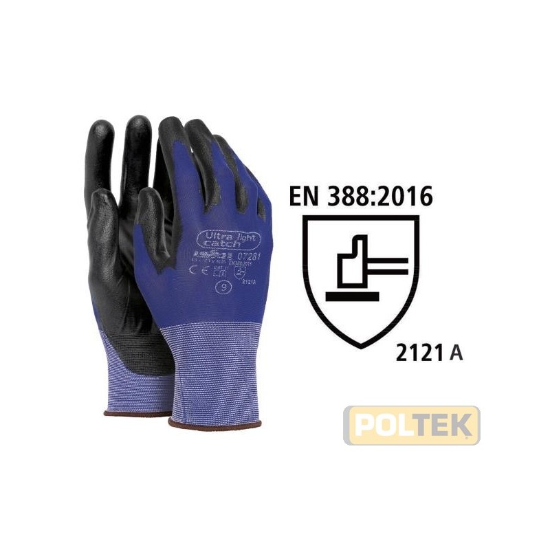 GUANTO ISSA NYLON 18 AGHI LIGHT SPALMATURA PU tg. 7