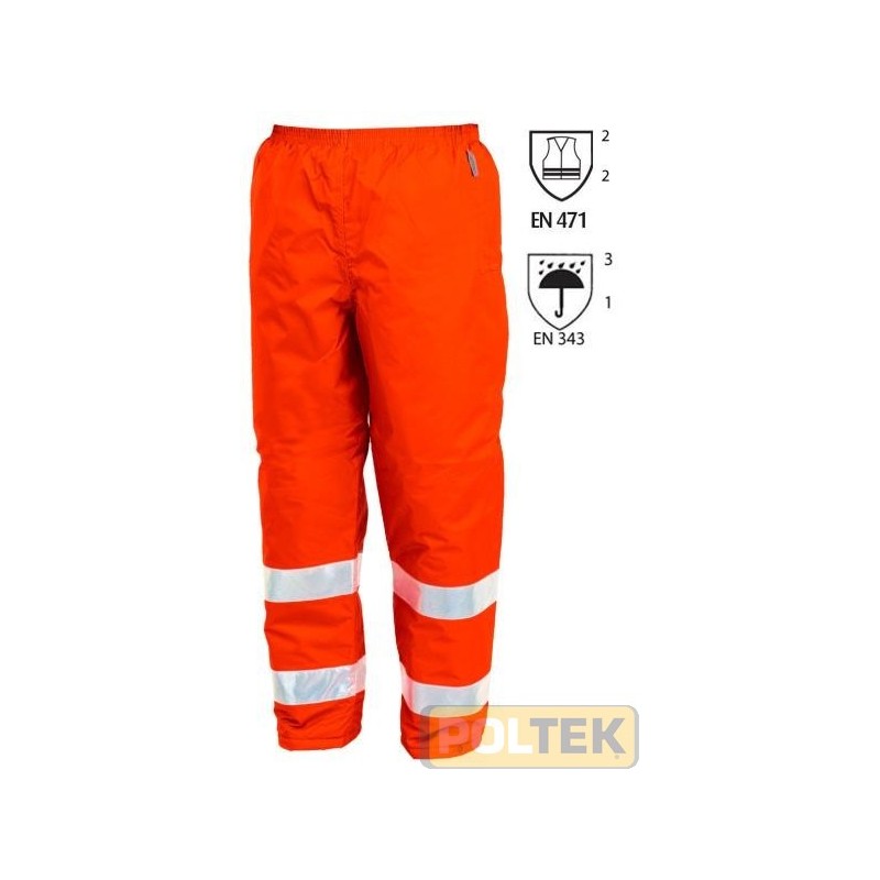 Impermeabile con imbottitura fissa confezionato con tessuto traspirante, bande rifrangenti 3M Scotchlite®, bottone sul fondo, e