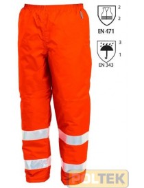 Impermeabile con imbottitura fissa confezionato con tessuto traspirante, bande rifrangenti 3M Scotchlite®, bottone sul fondo, e