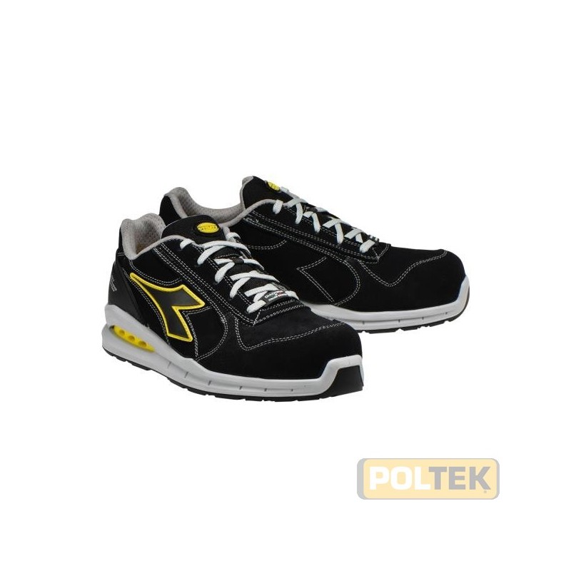 Calzatura di sicurezza bassa S3 in crosta scamosciata idrorepellente con sistema di traspirazione laterale Net Breathing System 