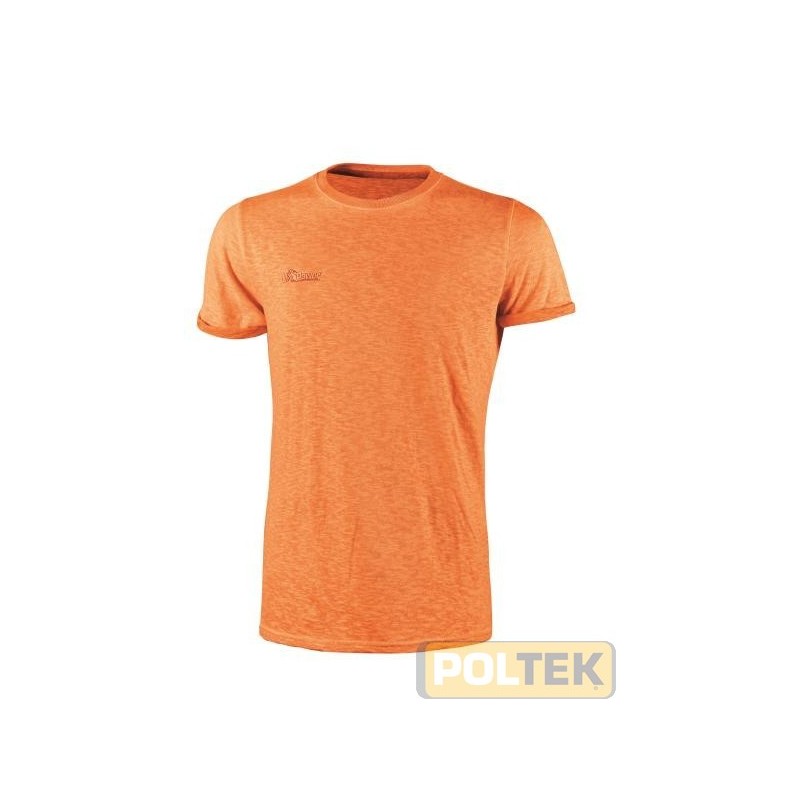 T-Shirt manica corta in 100% cotone fiammato in colori fluo. Tessuto di alta qualità in cotone con filato "slub cotton” (coto