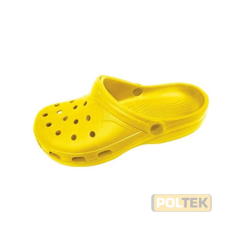 Zoccoli con cinturino realizzati in EVA (Etilene Vinil Acetato). Resistenti, impermeabili, perfetti per il giardinaggio.