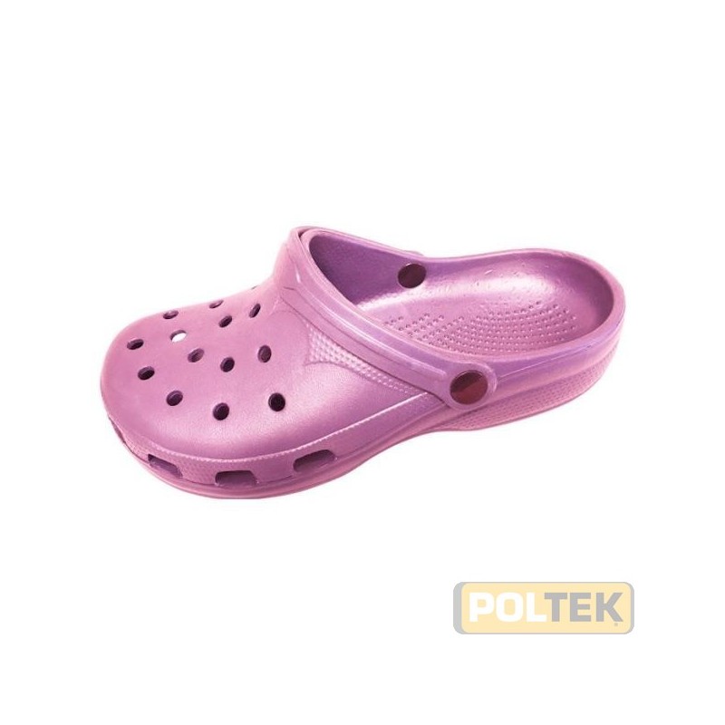 Zoccoli con cinturino realizzati in EVA (Etilene Vinil Acetato). Resistenti, impermeabili, perfetti per il giardinaggio.