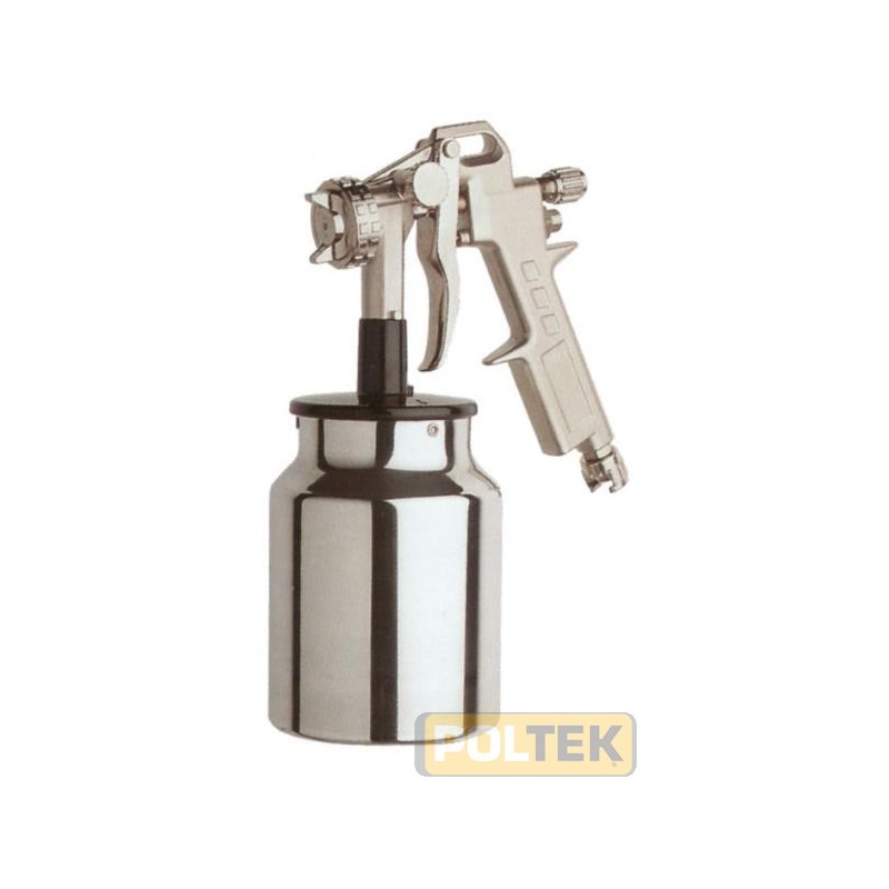Aerografo con serbatoio con chiusura aggancio rapido e capacità da cc. 1000. Pressione massima di esercizio da 4 a 8 BAR. Consu
