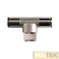 RACCORDO RAPIDO PER TUBO A "T" CONICO MASCHIO 1/4 d.10