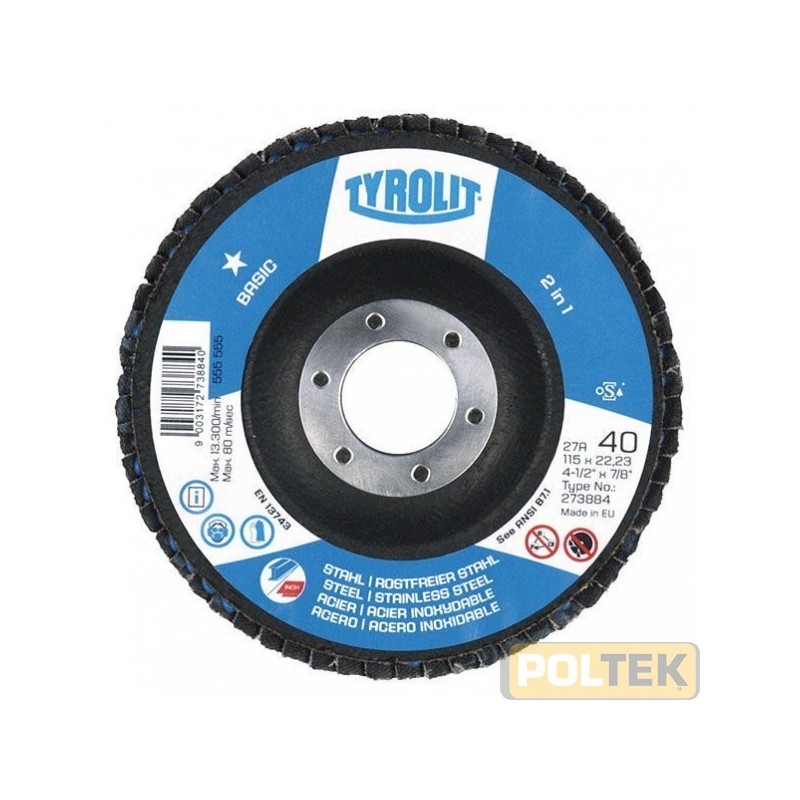 DISCO LAMELLARE ZIRCONIO TYROLIT mm 115 GRANA 60