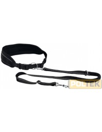 TRIXIE CINTURA IN VITA CON GUINZAGLIO NERO 75-120cm