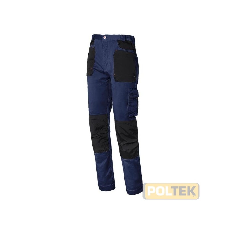 Pantalone confezionato con tessuto di cotone elasticizzato ISSATECH che permette la massima liberta' di movimento e quindi la ma