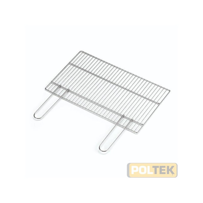 Griglia cromata con manici richiudibili.