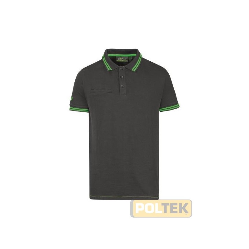 Questa polo uomo manica corta è realizzata in cotone stretch per garantire una vestibilità regular, traspirabilità e benesser