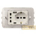 PRESA MONOBLOCCO MULTIFUNZIONE + USB COMP. VIMAR