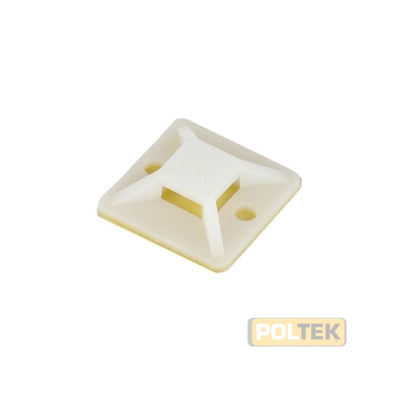 BASETTA ADESIVA PER FASCETTA CABLAGGI BIANCA 19x19