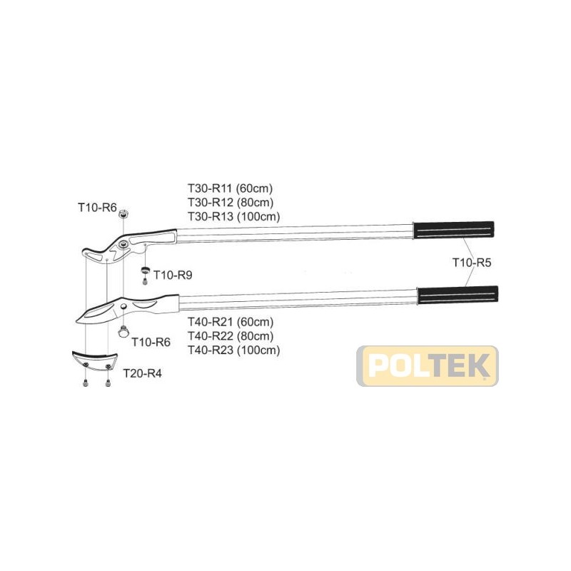 VESCO RICAMBIO PER T20 e T40 BATTENTE ALLUMINIO CURVO