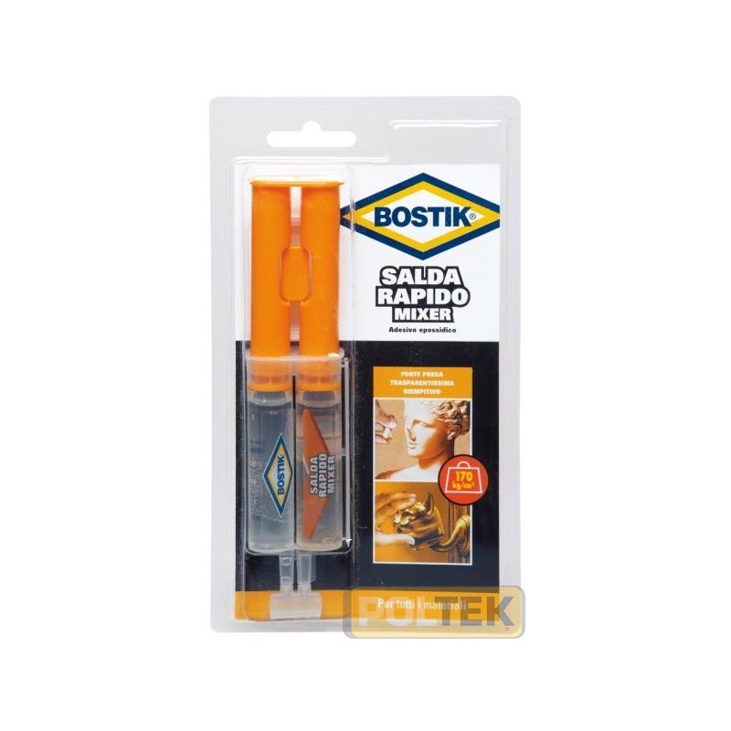 Adesivo epossidico bicomponente trasparente a forte presa. Incolla oggetti anche con superfici non combacianti e ideale per inco