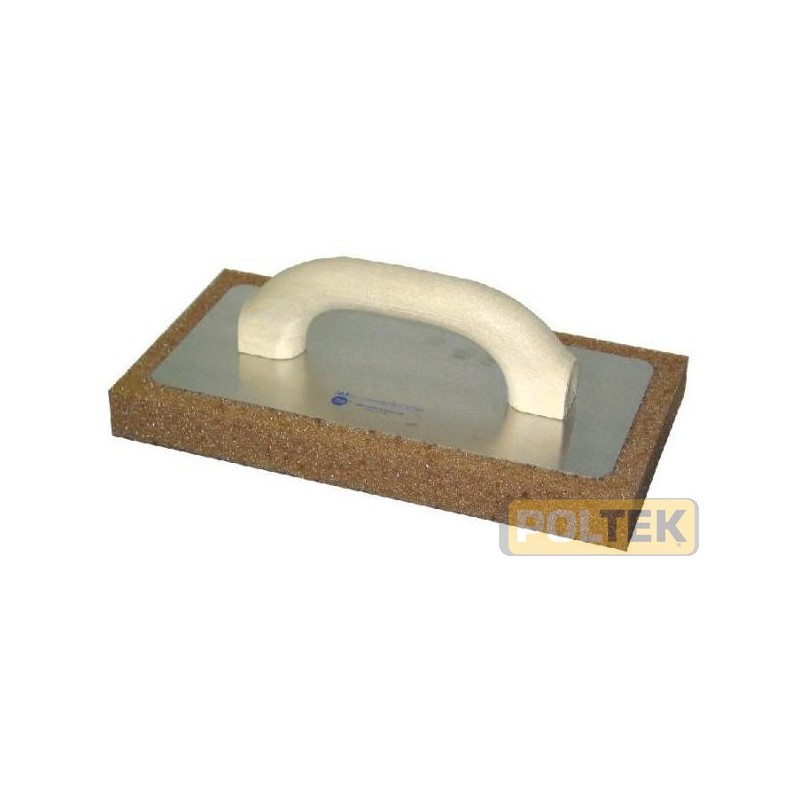 Frattazzo per pulizia piastrelle; base in alluminio manico in resina espansa. Spugna Poliflex tabacco.